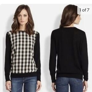 Equipment Femme, Roland Buffalo Silk Wool Plaid Sweater